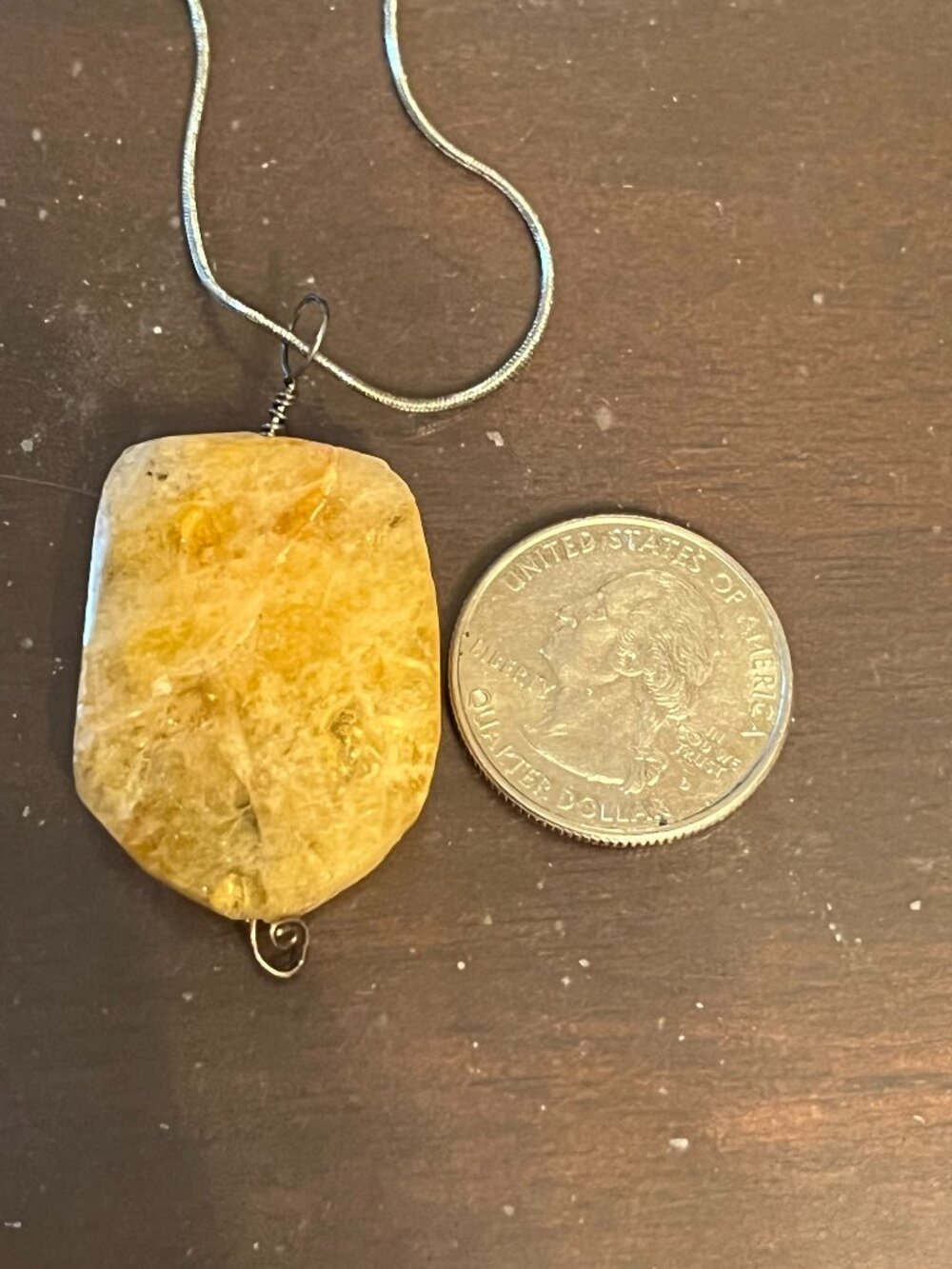 Handcrafted Citrine Pendant Necklace (508)